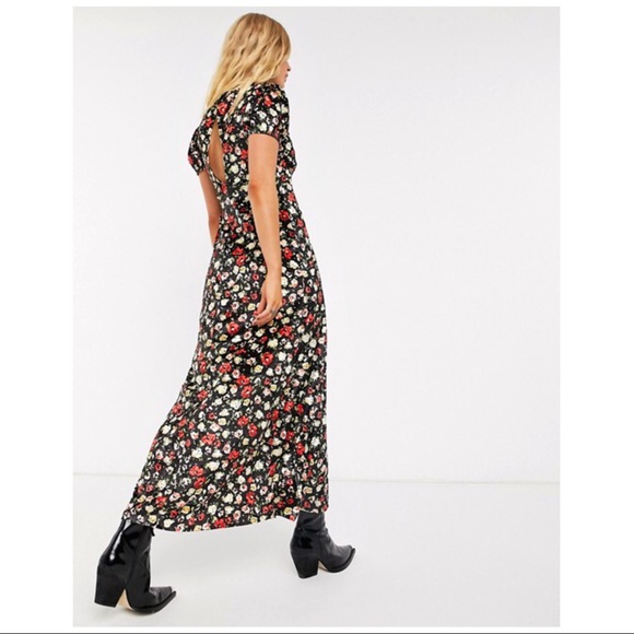 ASOS | FLORAL VELVET HOLIDAY RARE MAXI DRESS - Picture 3 of 5